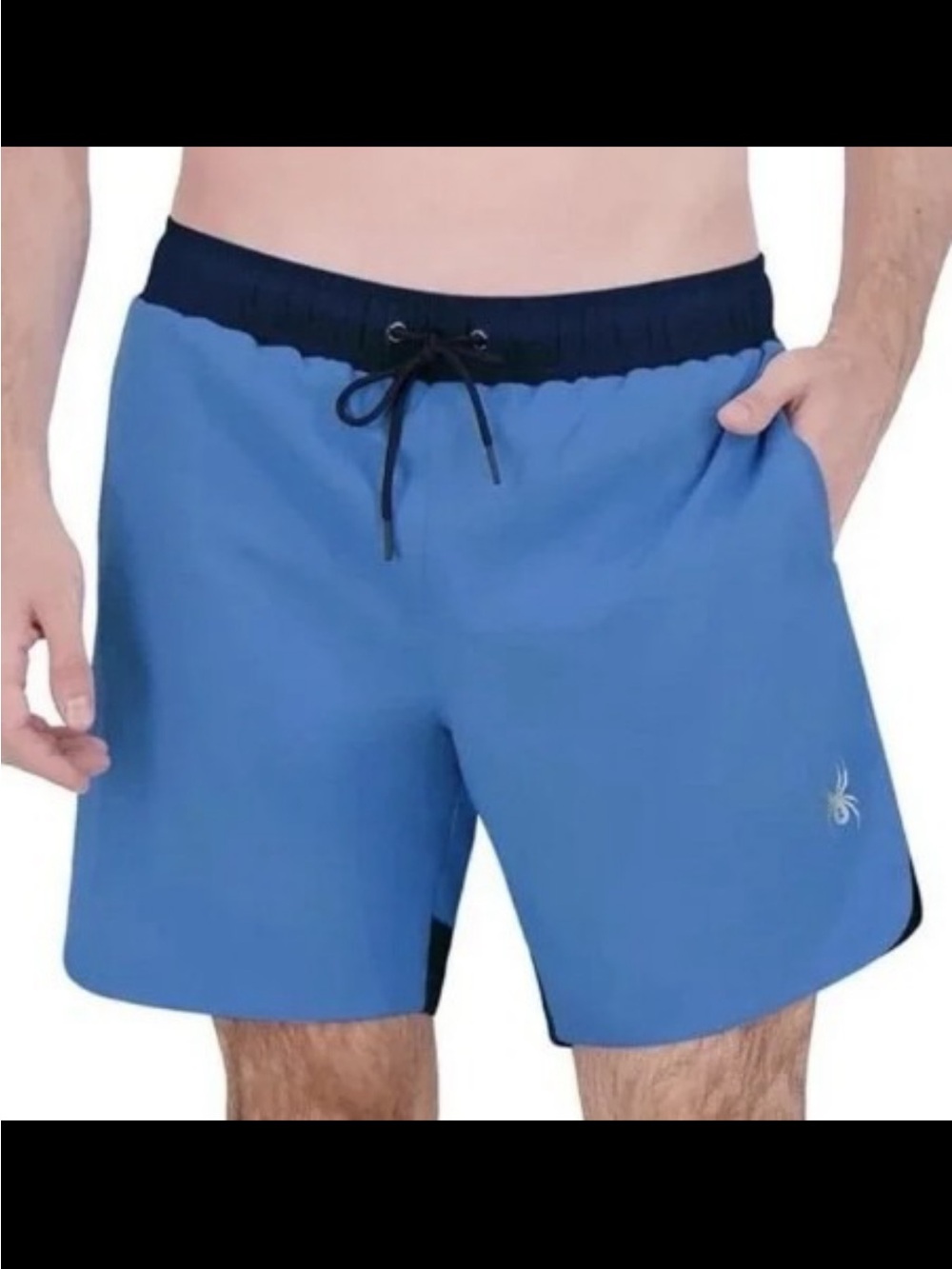 Spyder Men’s Sky Blue Swim Shorts with Navy Waistband